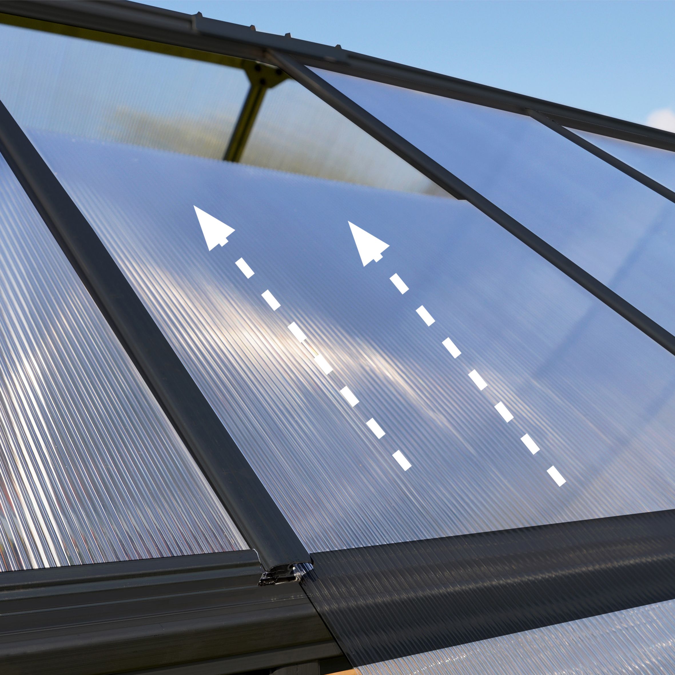 Palram - Canopia Mythos Grey 6X6 Greenhouse with Adjustable vent