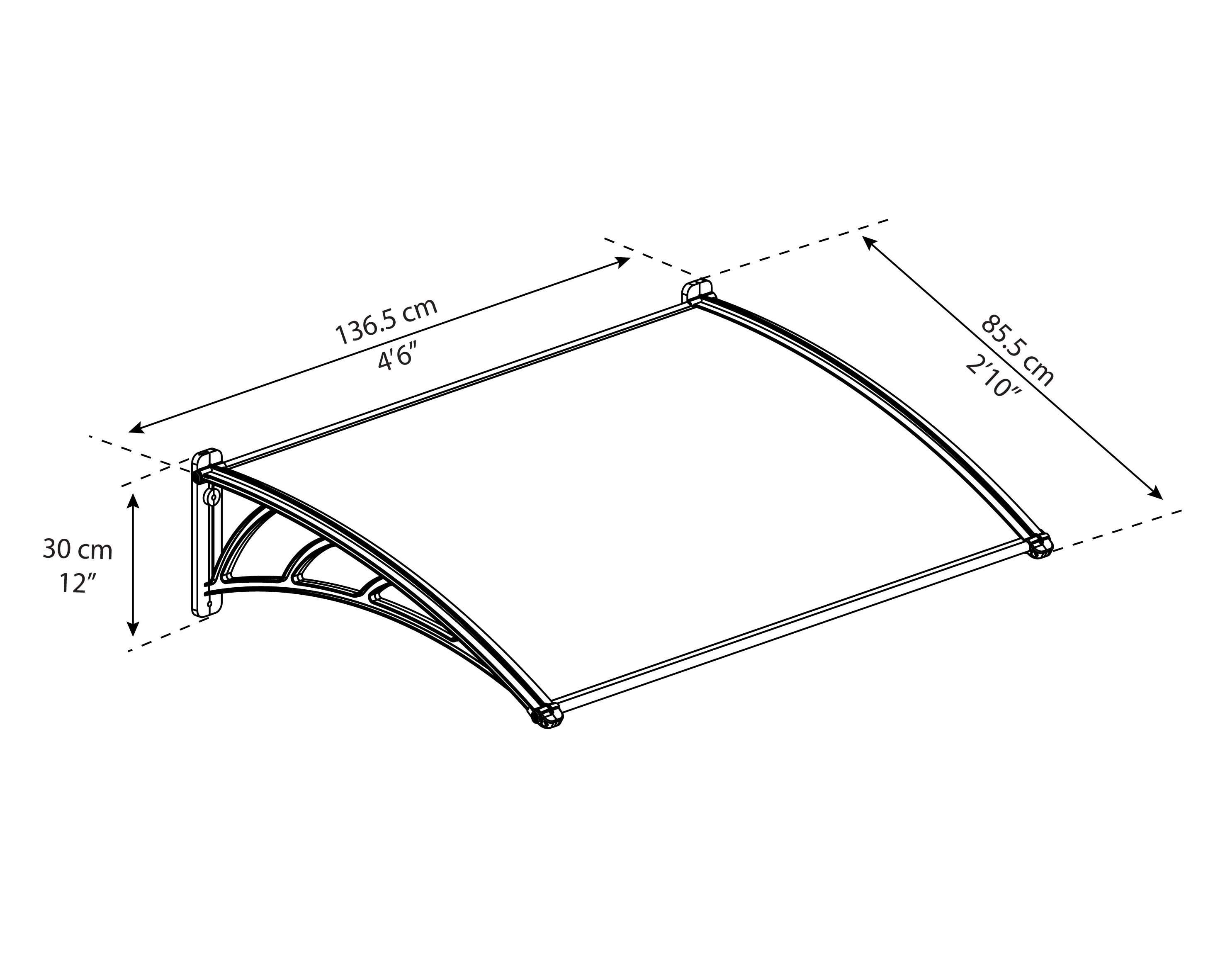 Palram - Canopia Neo Door canopy, (H)300mm (W)1365mm (D)855mm