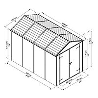 Palram - Canopia Rubicon 6x10 Apex Dark grey Plastic Shed with floor