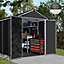 Palram - Canopia Rubicon 6x12 Apex Dark grey Plastic Shed with floor