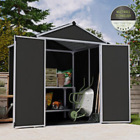 Palram - Canopia Rubicon 6x5 Apex Dark grey Plastic Shed with floor