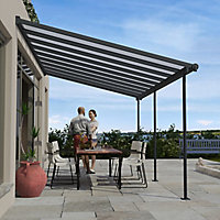 Palram - Canopia Sierra Grey Non-retractable Awning, (L)5.55m (H)3.05m (W)2.99m