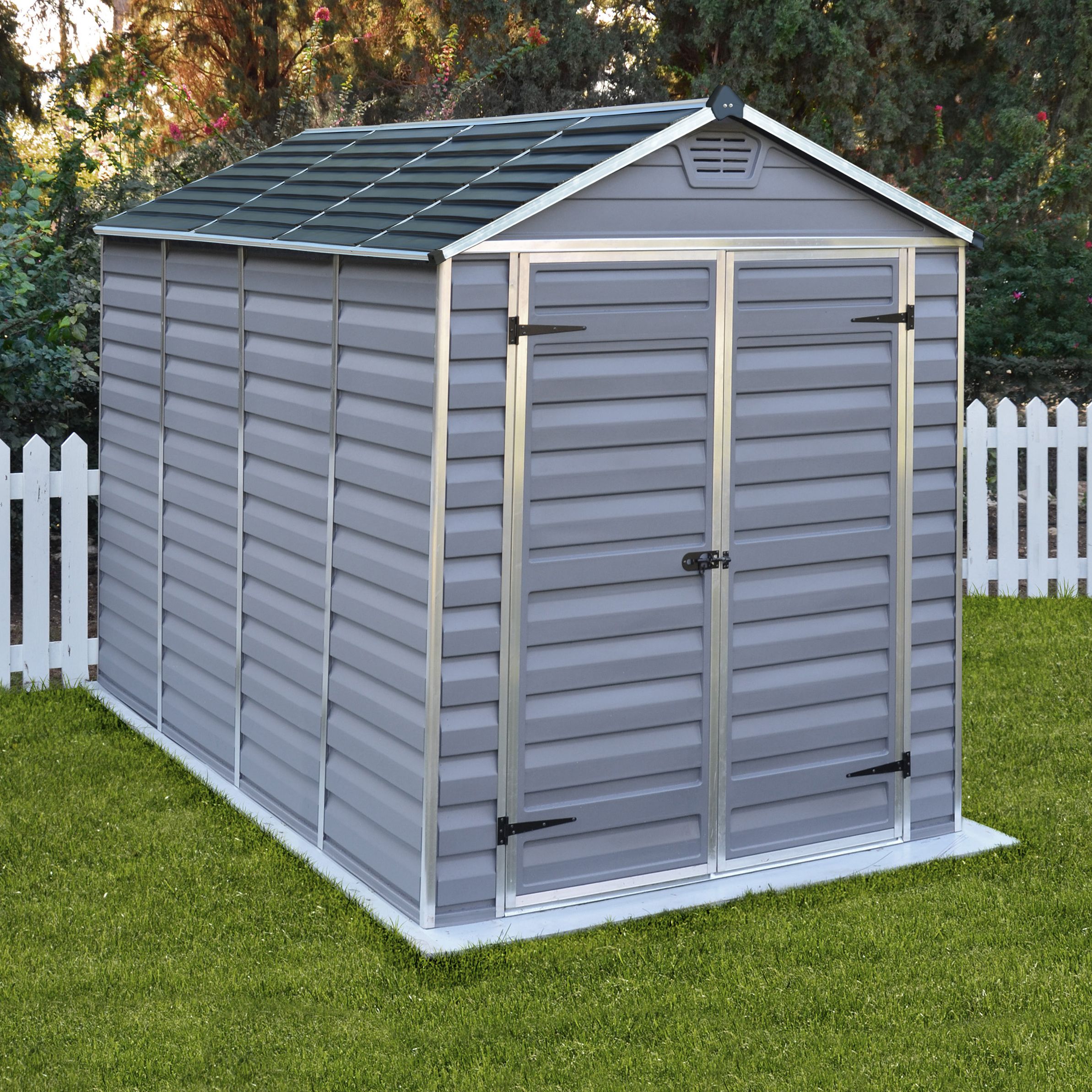 Palram - Canopia Skylight 10x6 ft Apex Dark grey Plastic 2 door