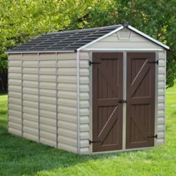Palram - Canopia Skylight 6x10 Apex Tan Plastic Shed with floor