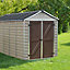 Palram - Canopia Skylight 6x12 Apex Tan Plastic Shed with floor