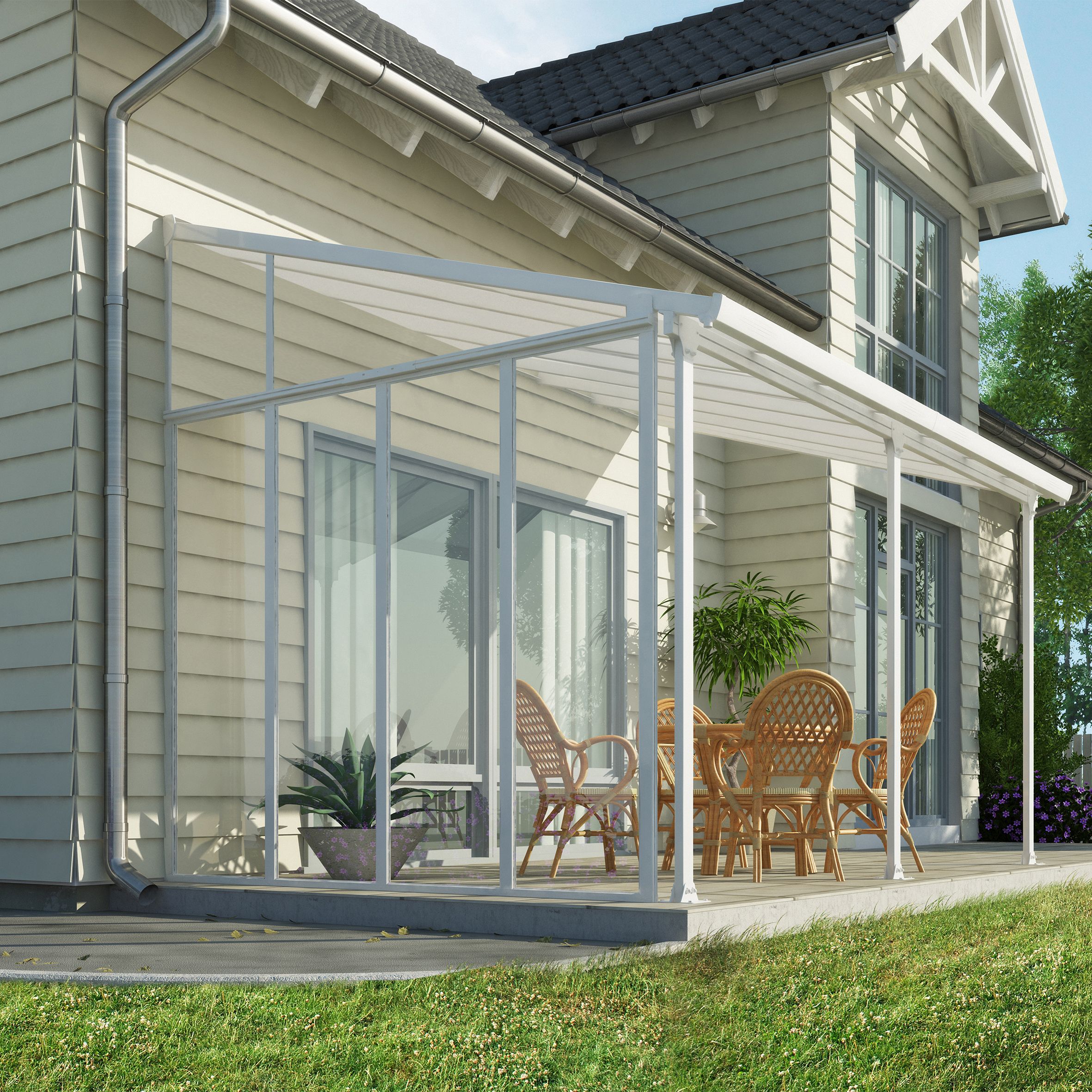 Palram - Canopia White Patio cover side wall