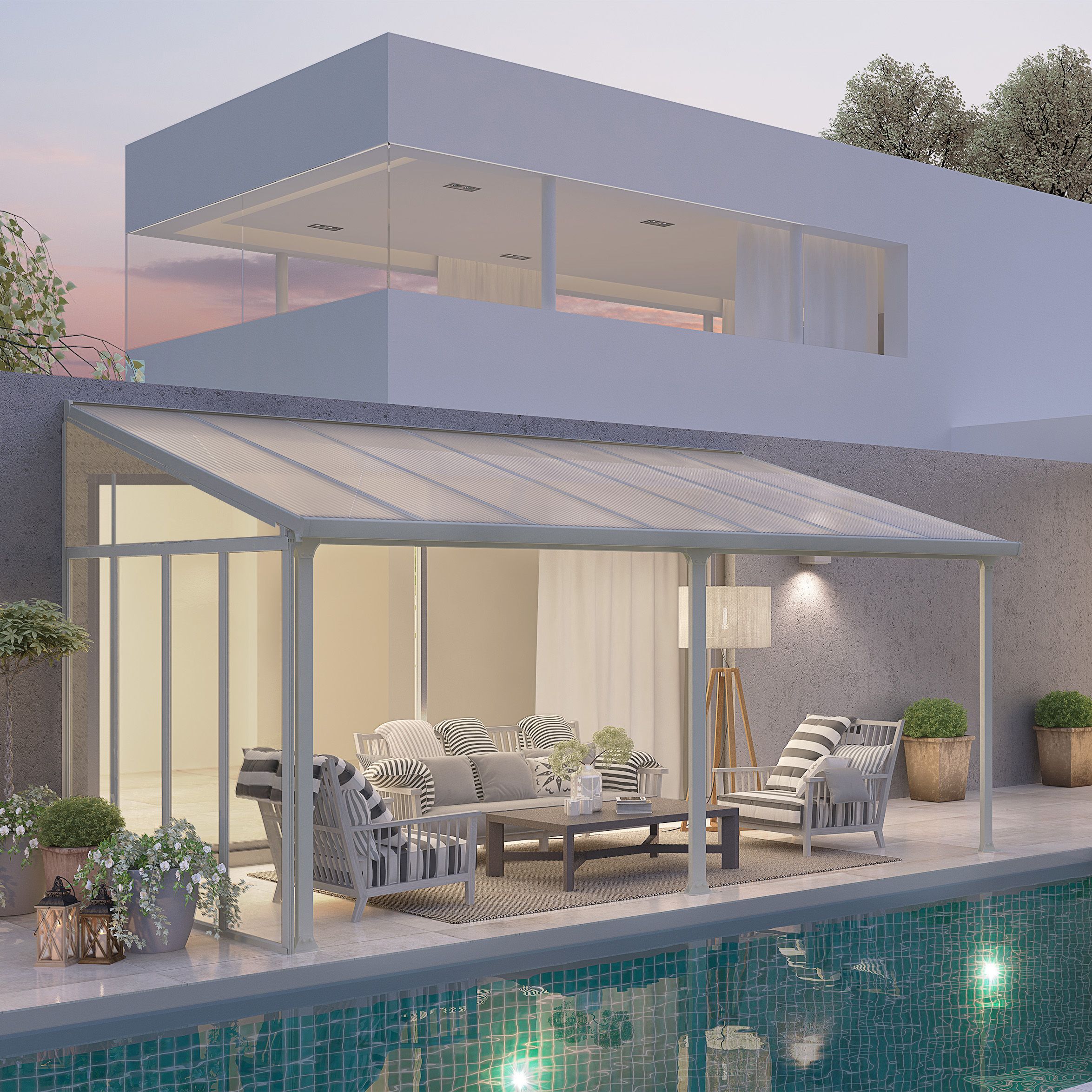 Palram - Canopia White Patio cover side wall
