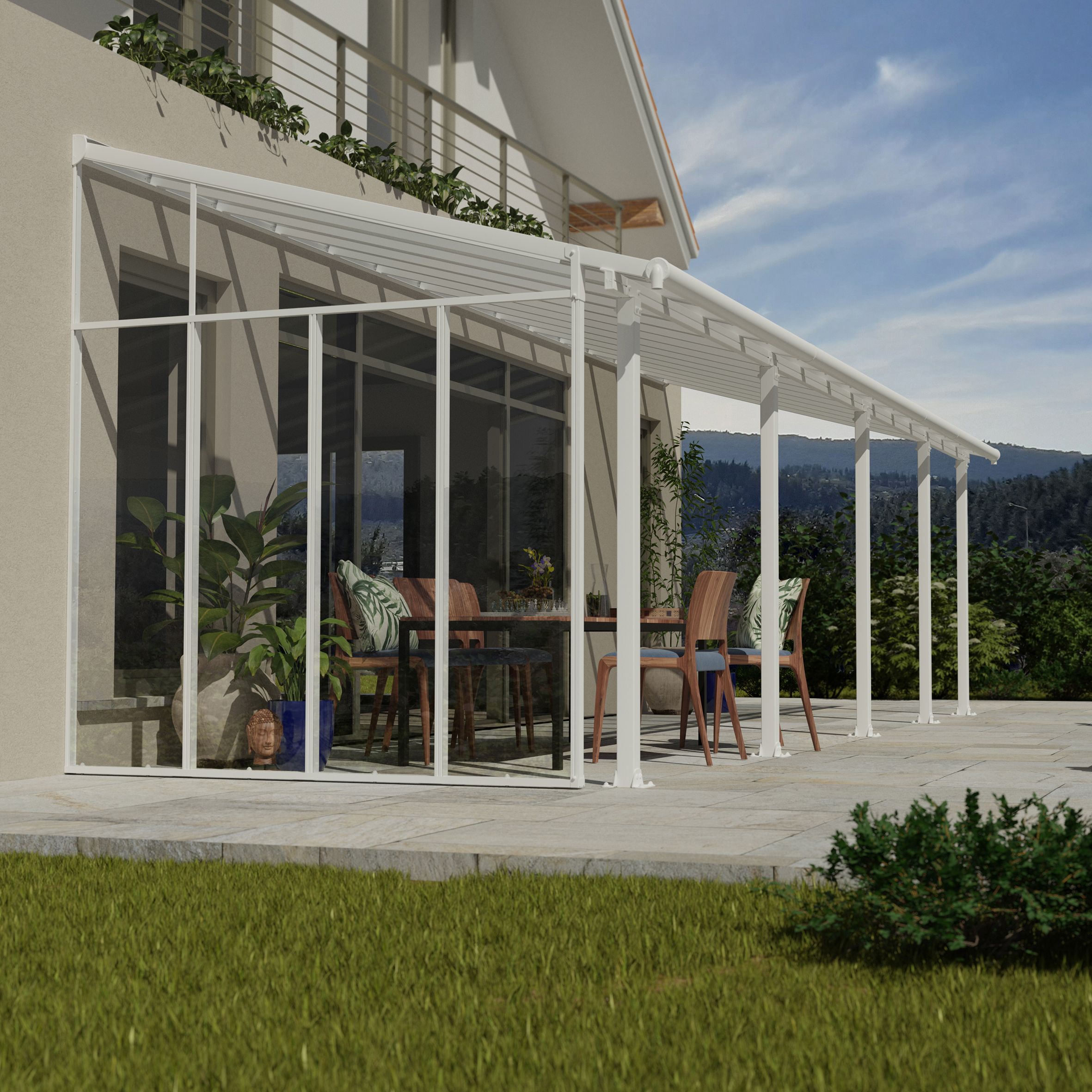 Palram - Canopia White Patio cover side wall