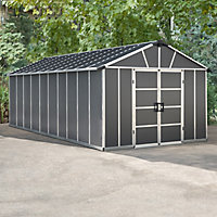 Palram - Canopia Yukon with WPC floor 11x21.3 Apex Dark grey Plastic Shed with floor