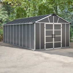 Palram - Canopia Yukon with WPC floor 11x21.3 Apex Dark grey Plastic Shed with floor