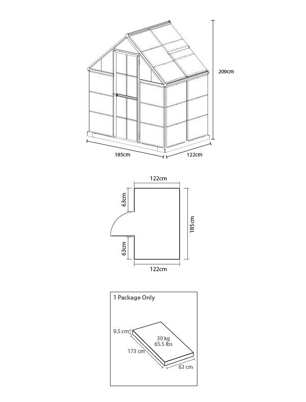 6x4 palram polycarbonate apex