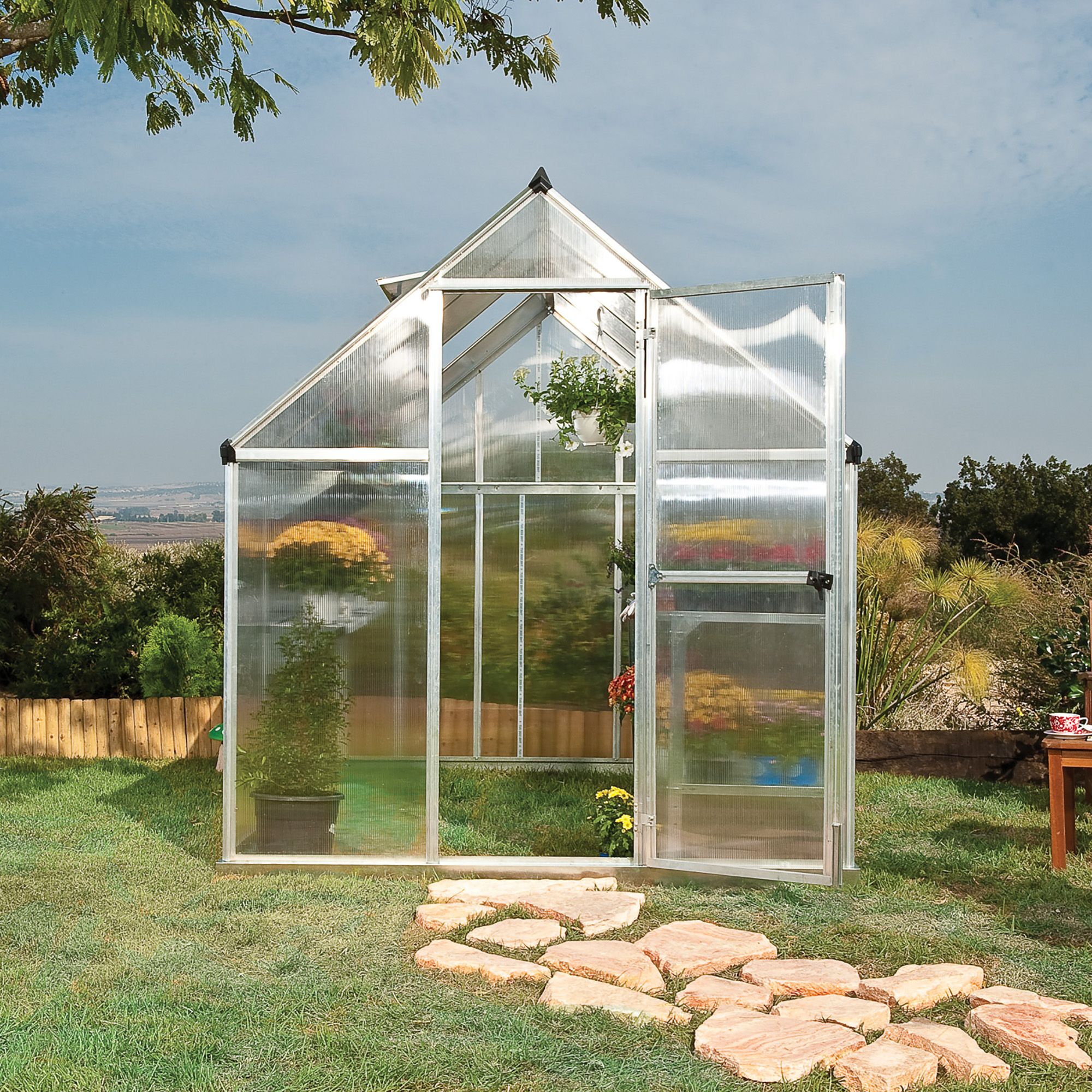 Palram Mythos 6x8 Polycarbonate Apex Greenhouse | DIY at B&Q