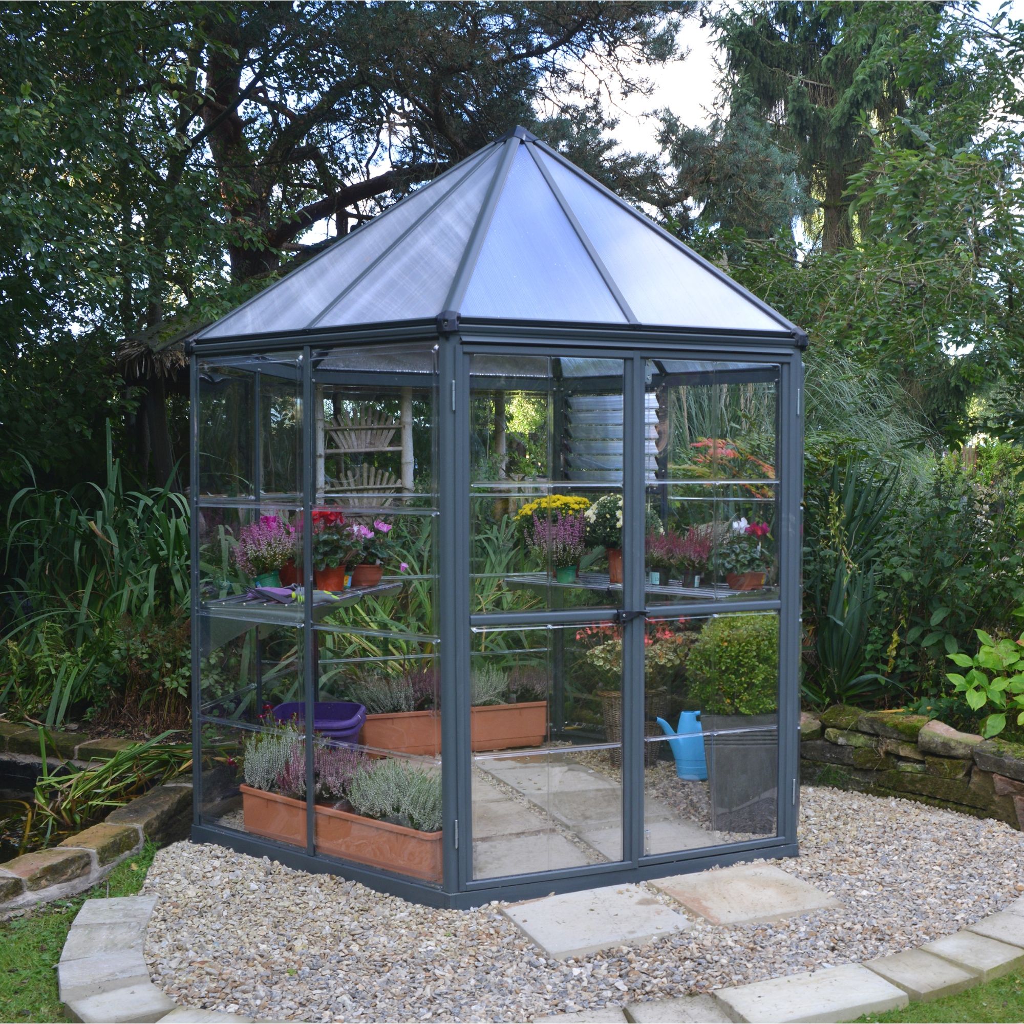 Palram Oasis 8x6 Hexagonal Greenhouse Diy At B Q