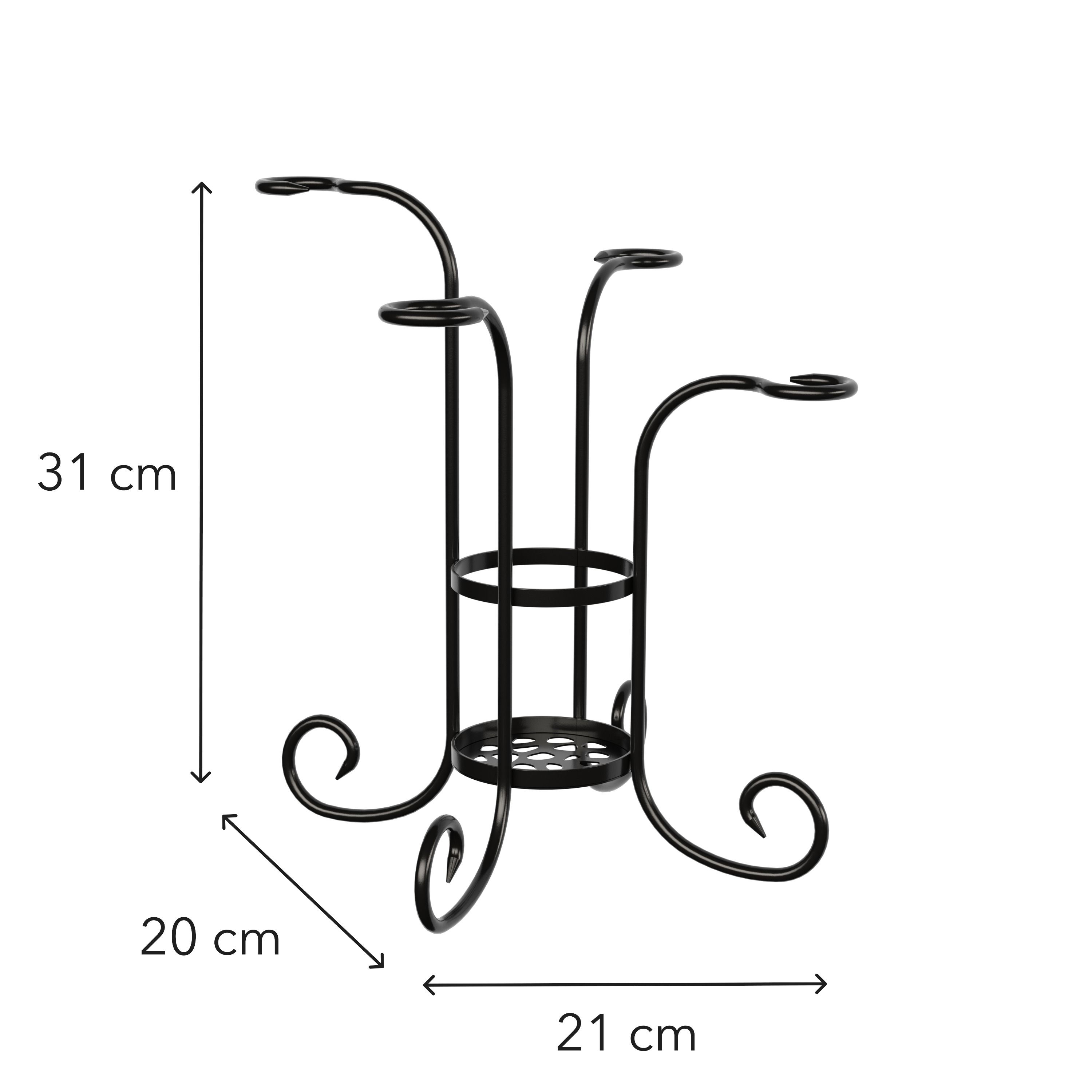 Panacea Black Gloss Freestanding Wine glass & bottle rack, (H) 310mm x (W) 20mm