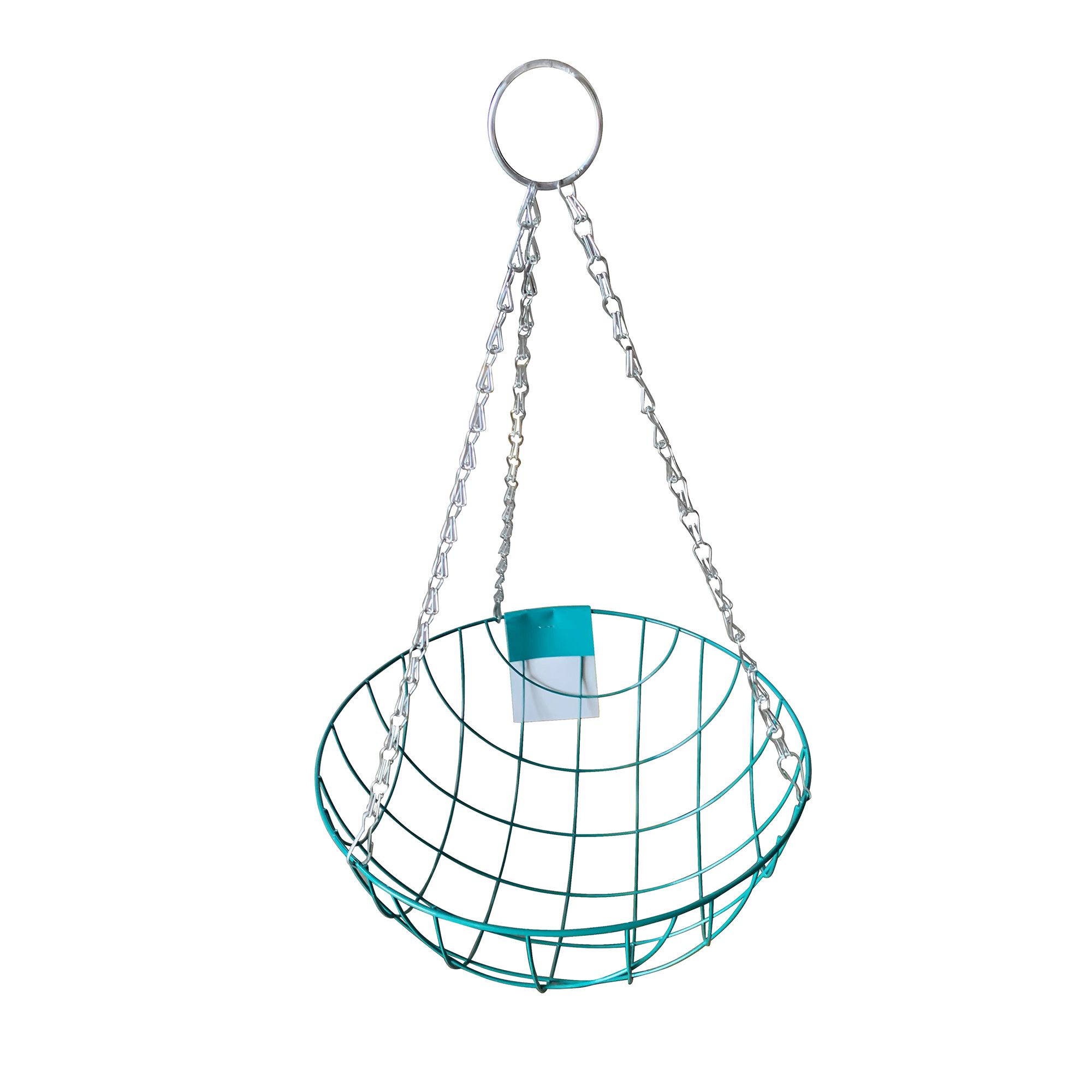 Panacea Classic design Teal Round Wire Hanging basket, 35cm