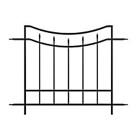 Panacea Curved Traditional Railings, (L)1.22m (H)0.91m (T)20mm
