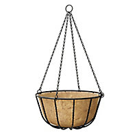 Panacea Forge Black Round Wire Hanging basket, 35cm