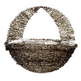 Panacea Natural Semi-circle Rattan Hanging basket, 40cm