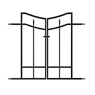 Panacea Steel Arched Finials Gate, (H)0.82m (W)0.47m