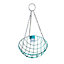 Panacea Teal Round Wire Hanging basket, 30cm