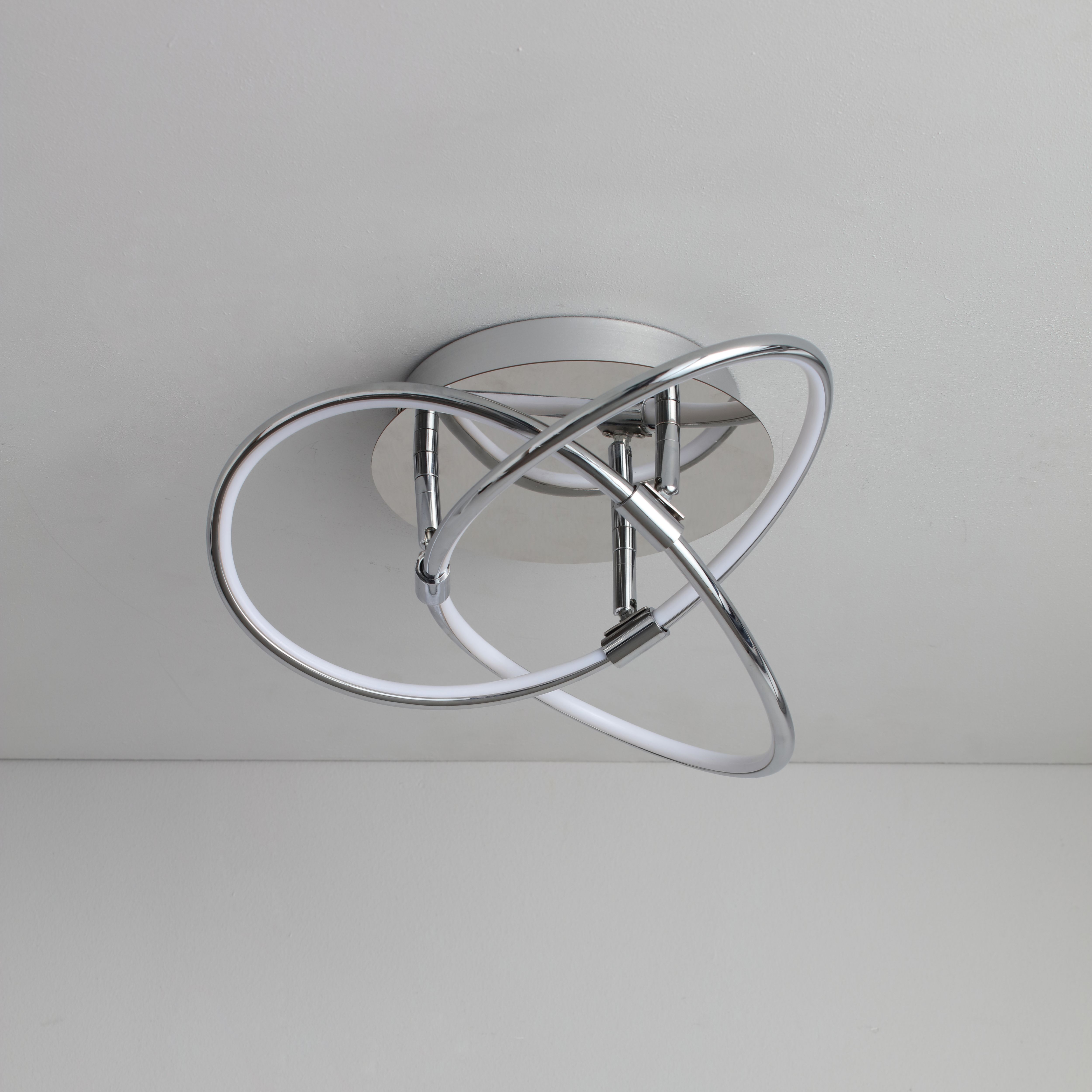 Pandia Spiral Steel Chrome effect Ceiling light