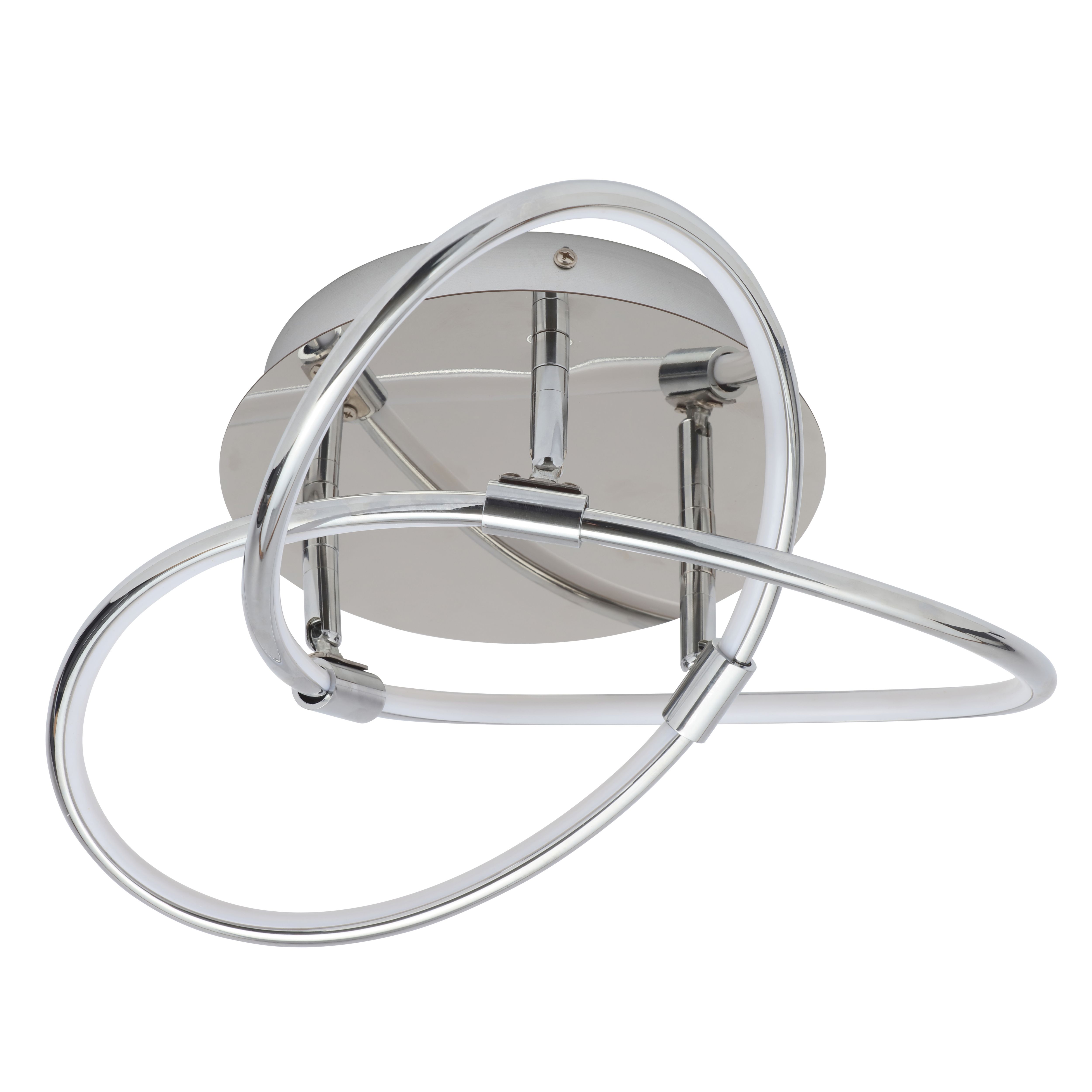Pandia Spiral Steel Chrome effect Ceiling light