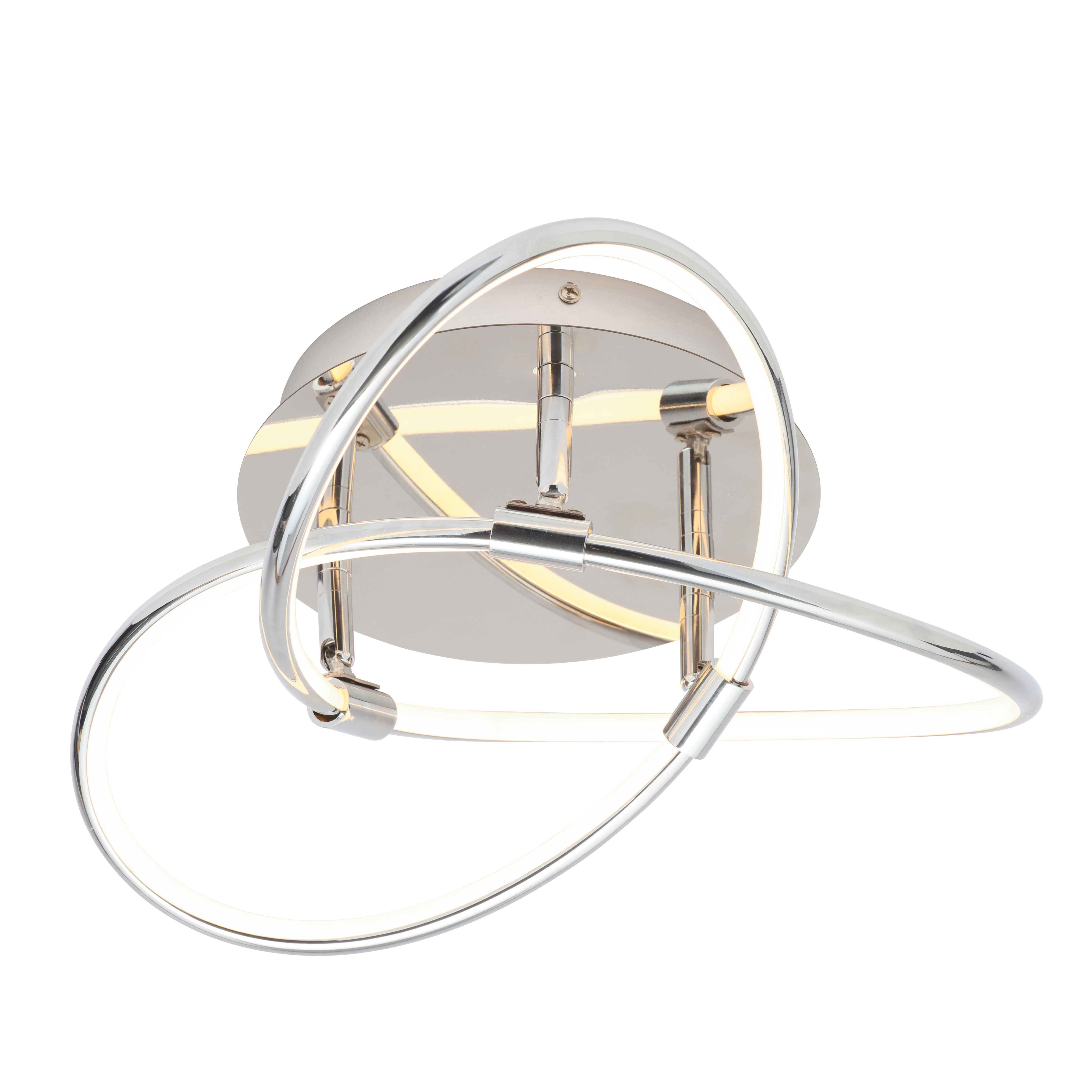 Pandia Spiral Steel Chrome effect Ceiling light