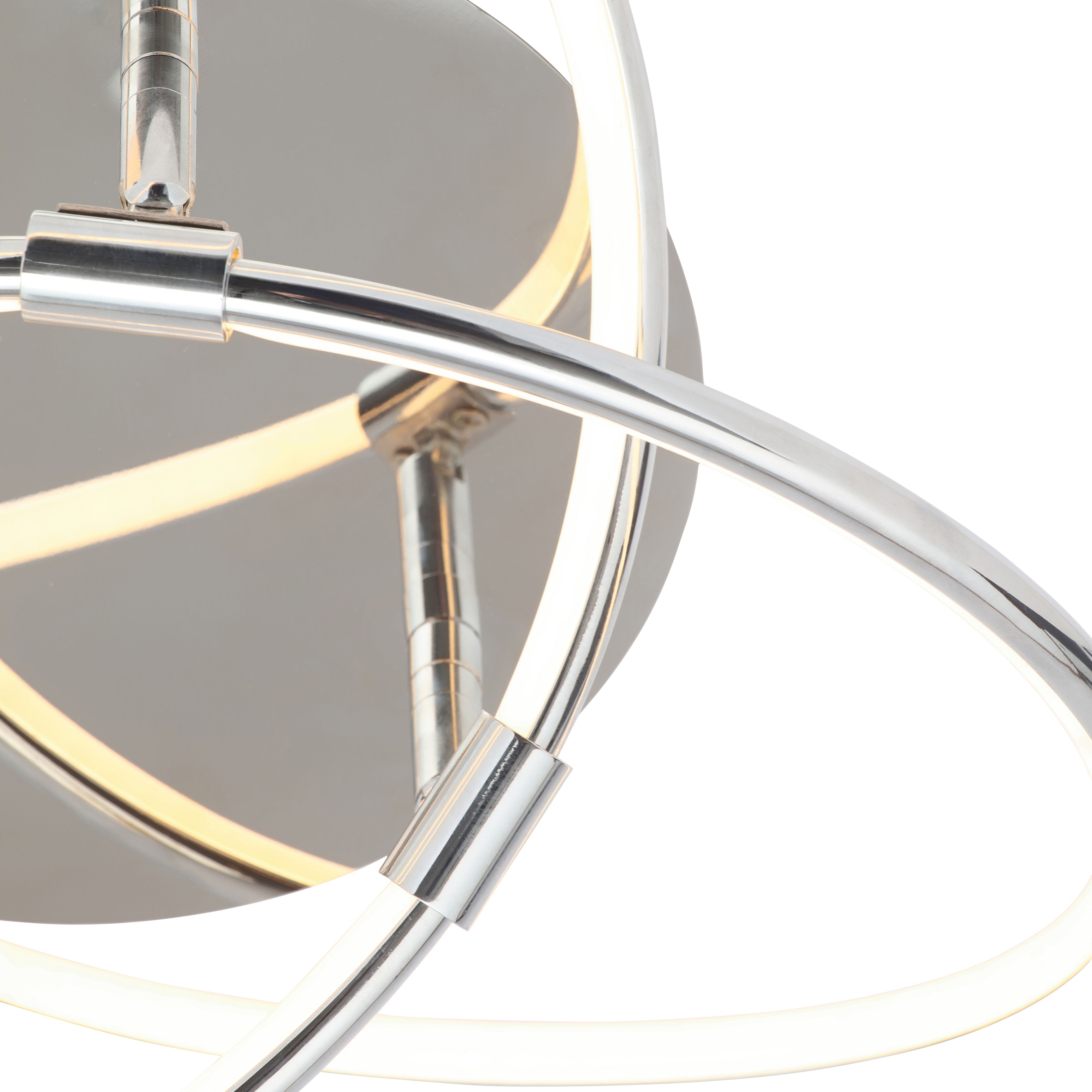 Pandia Spiral Steel Chrome effect Ceiling light