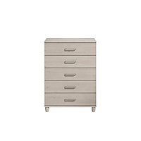 Pandora Textured Elm effect 5 Drawer Chest of drawers (H)1100mm (W)800mm (D)420mm