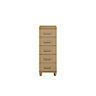 Pandora Textured Oak effect 5 Drawer Chest of drawers (H)1100mm (W)400mm (D)420mm