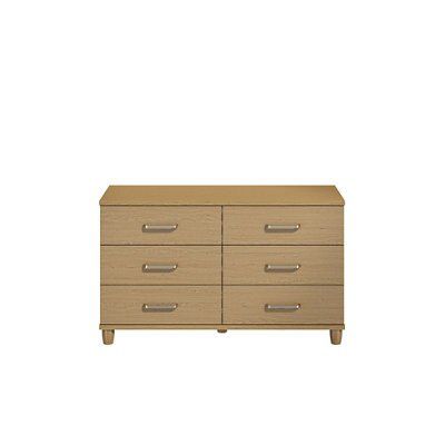Pandora Textured Oak effect 6 Drawer Chest of drawers (H)710mm (W)1200mm (D)420mm