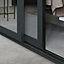 Panel Shaker Mirrored Graphite 4 door Sliding Wardrobe Door kit (H)2260mm (W)2290mm