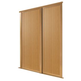 Panel Shaker Natural oak effect 2 door Sliding Wardrobe Door kit (H)2260mm (W)762mm
