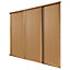 Panel Shaker Natural oak effect 3 door Sliding Wardrobe Door kit (H)2223mm (W)914mm