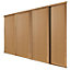 Panel Shaker Natural oak effect 4 door Sliding Wardrobe Door kit (H)2223mm (W)762mm