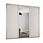Panel Shaker With 1 mirror door Cashmere 3 door Sliding Wardrobe Door kit (H)2260mm (W)1680mm