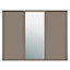 Panel Shaker With 1 mirror door Stone grey 3 door Sliding Wardrobe Door kit (H)2260mm (W)2136mm