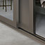 Panel Shaker With 1 mirror door Stone grey 3 door Sliding Wardrobe Door kit (H)2260mm (W)2136mm