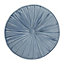 Paoletti Blue Plain quilted Indoor Cushion (L)40cm x (W)40cm