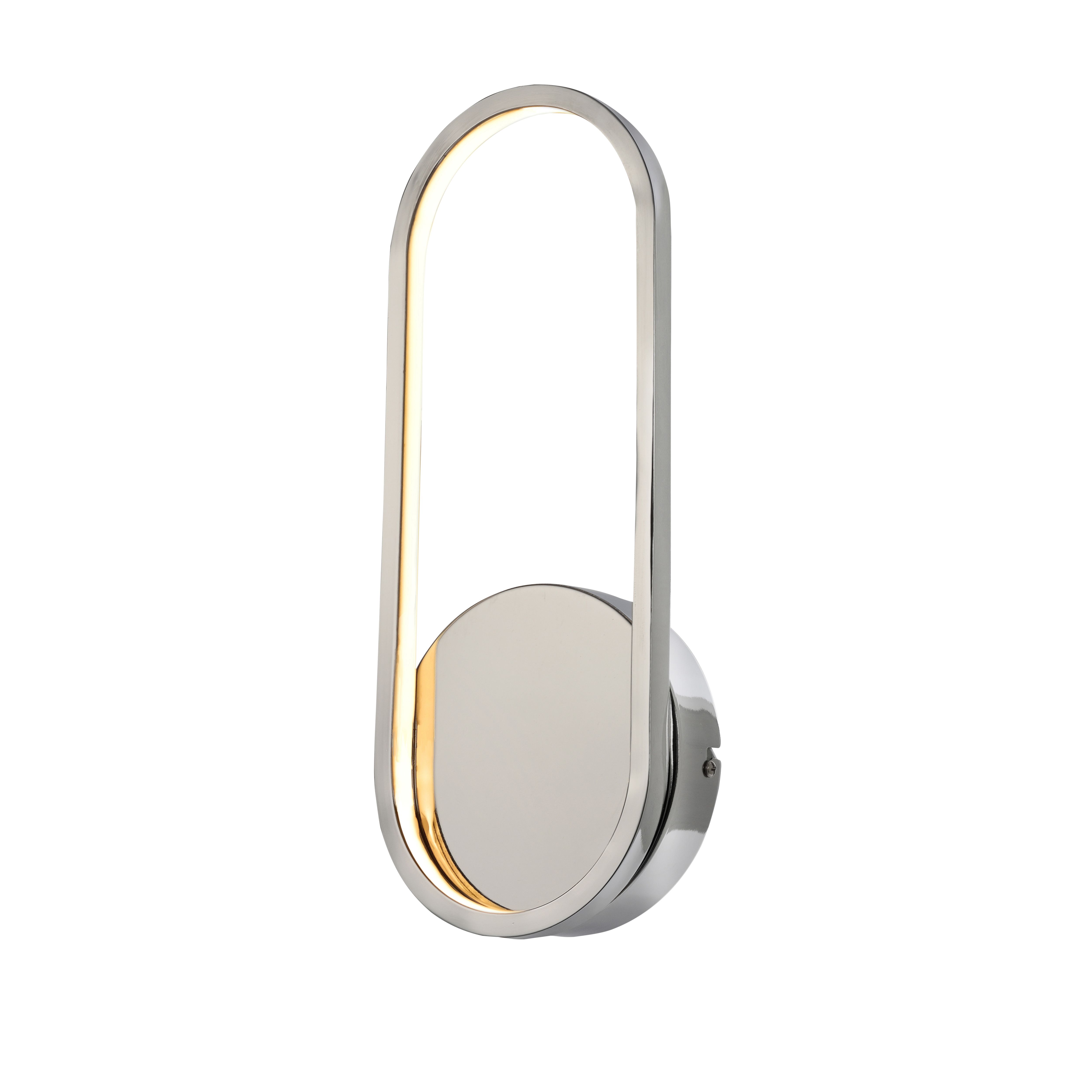Papua Modern Chrome effect Wired LED Wall light