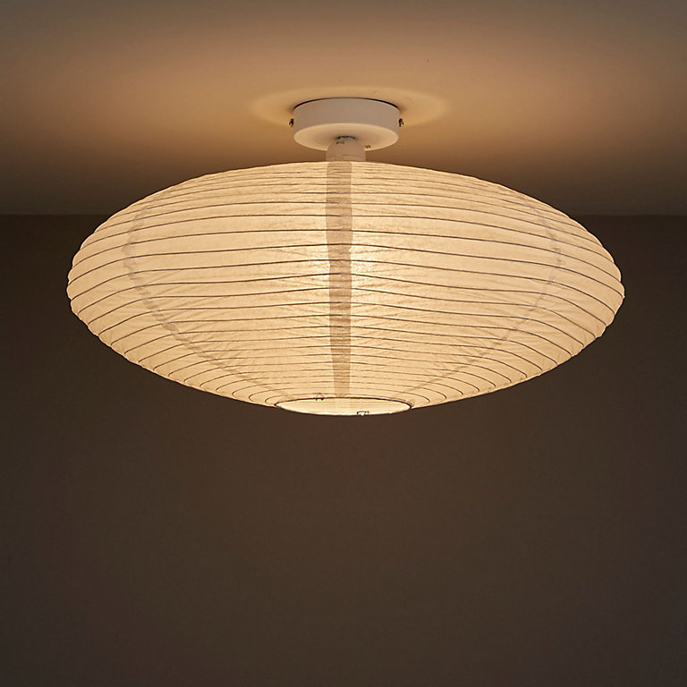 Papyrus White Ceiling Light Diy At B Q, How To Change Lampshade Ceiling