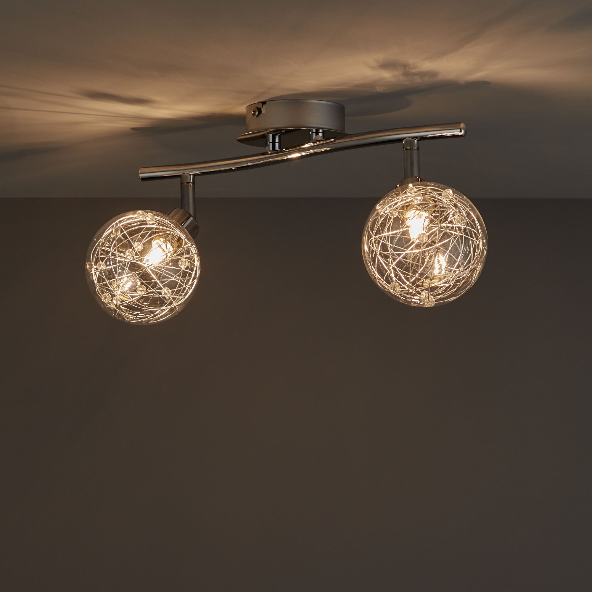 Paralia Gloss Chrome effect 2 Light Spotlight