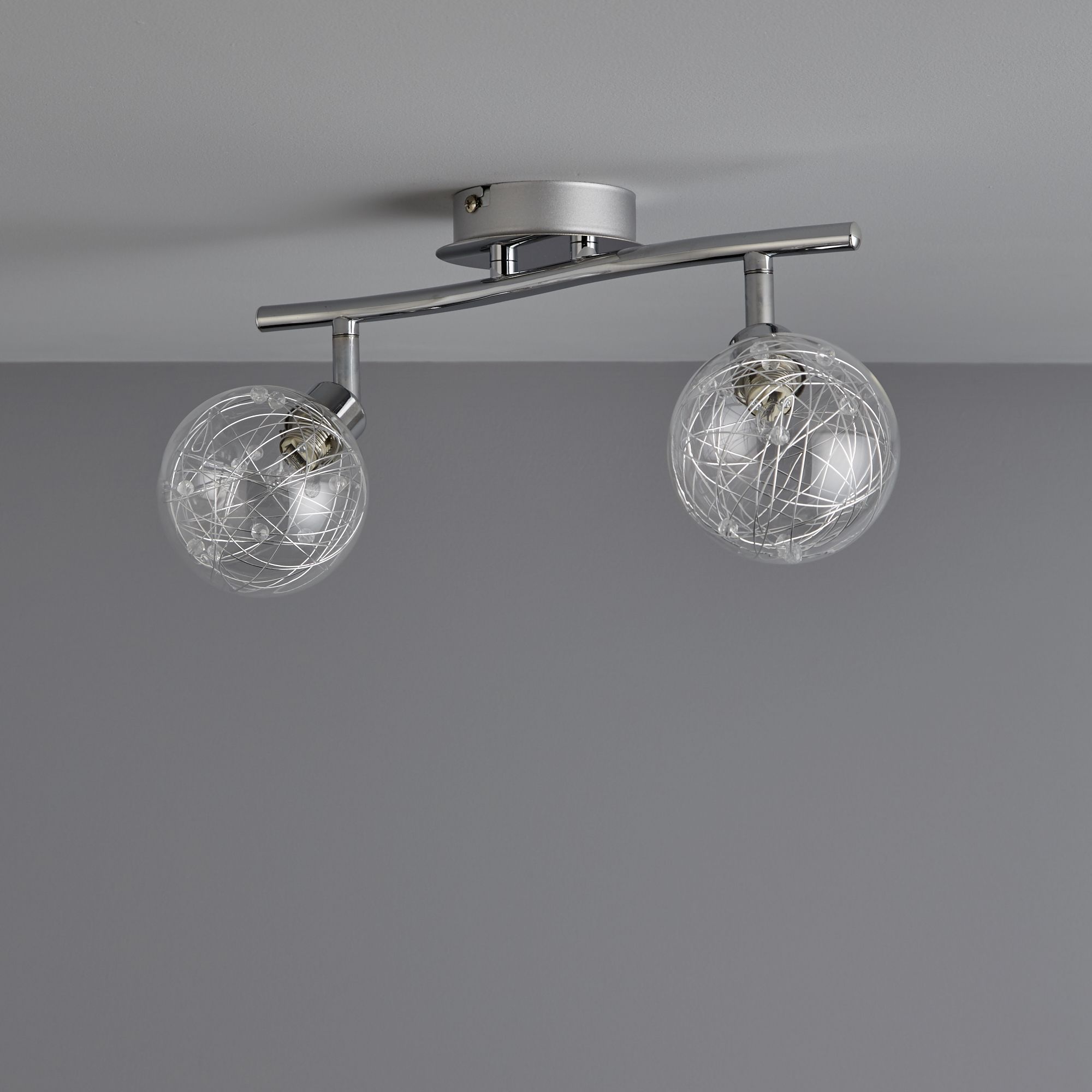 Paralia Gloss Chrome effect 2 Light Spotlight