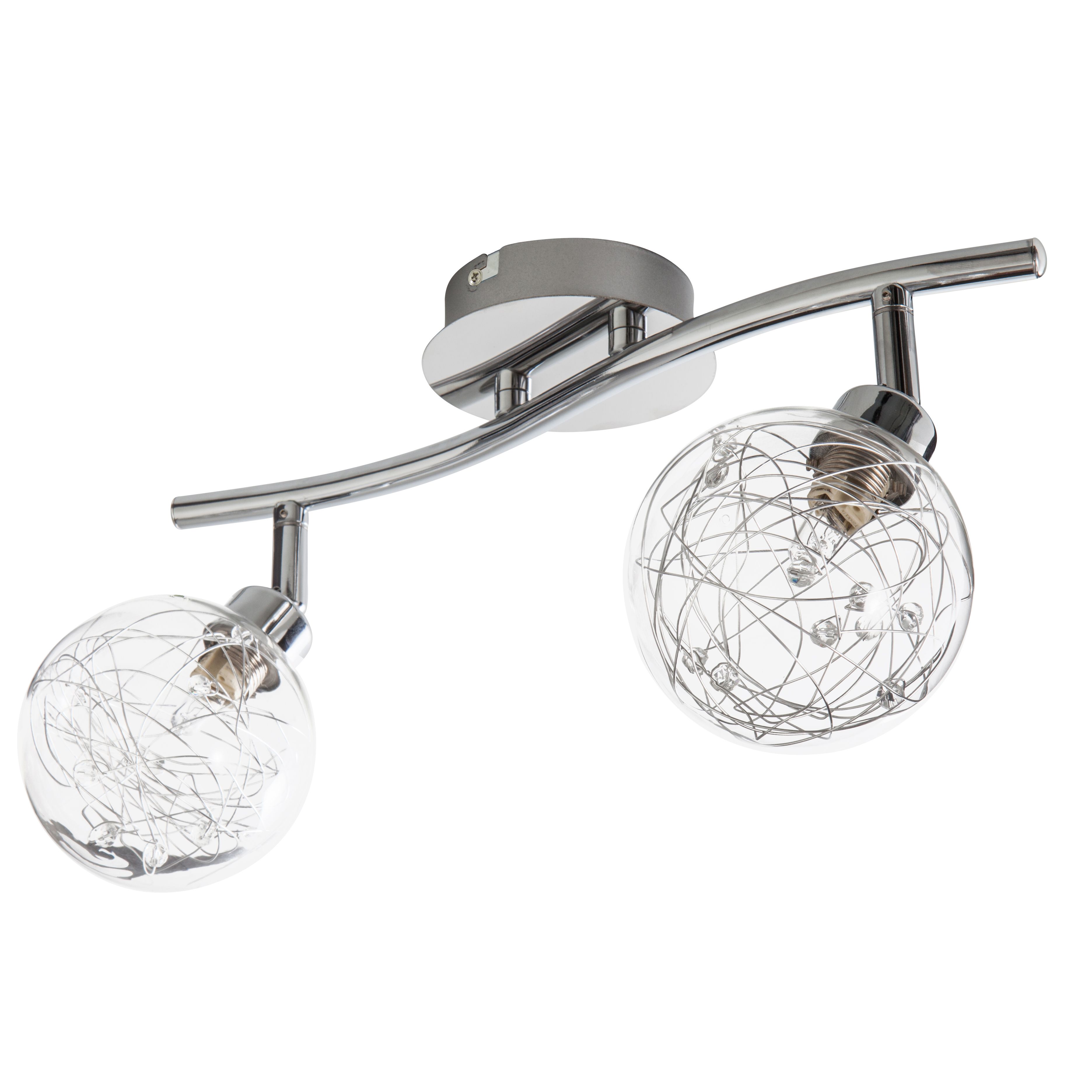 Paralia Gloss Chrome effect 2 Light Spotlight