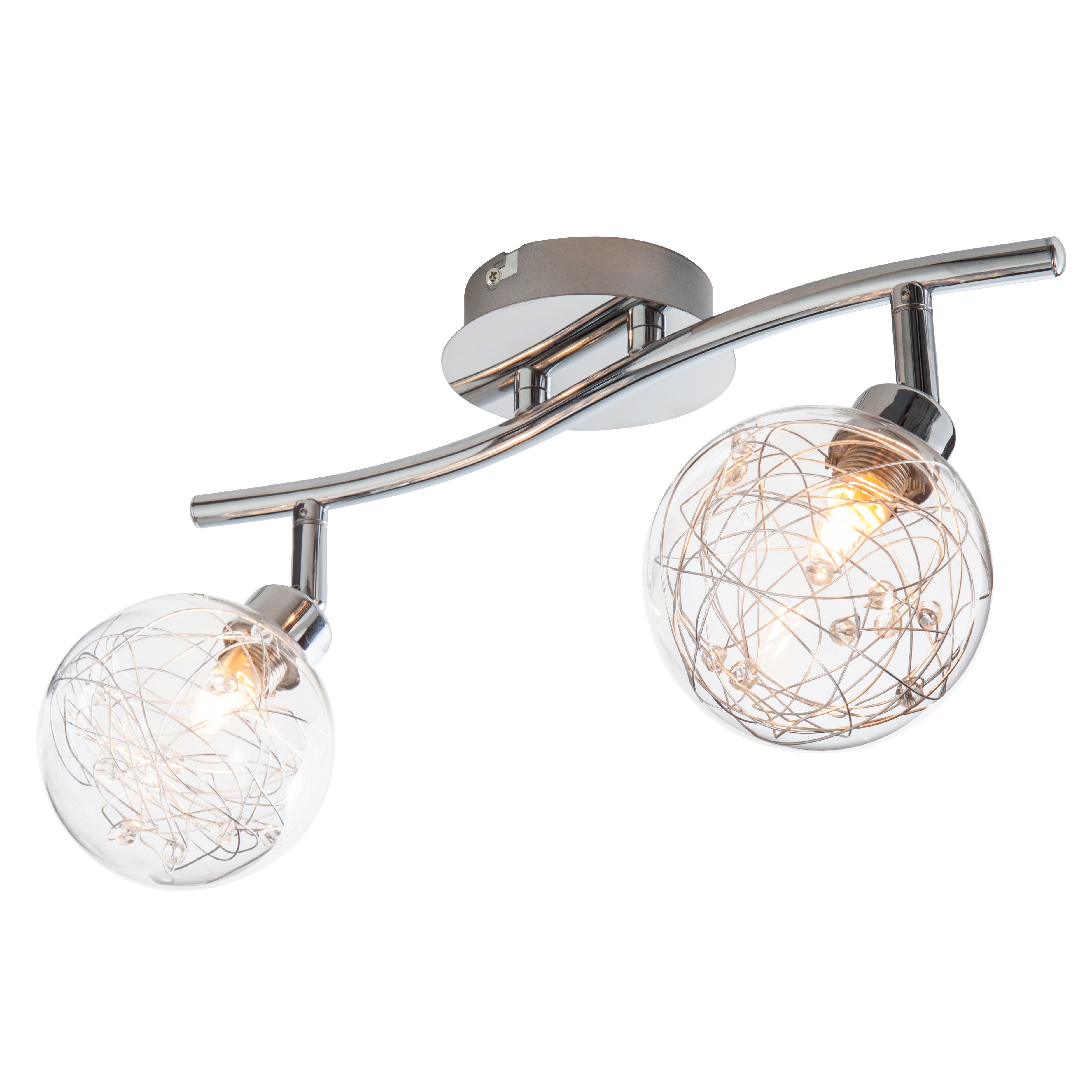 Paralia Gloss Chrome effect 2 Light Spotlight