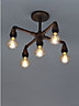 Parel Pendant Bronze effect 5 Lamp Ceiling light