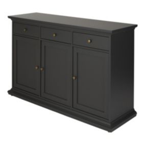 Paris Grey Chipboard 3 door 3 drawer Large Sideboard (H)916mm (W)1437mm (D)461mm