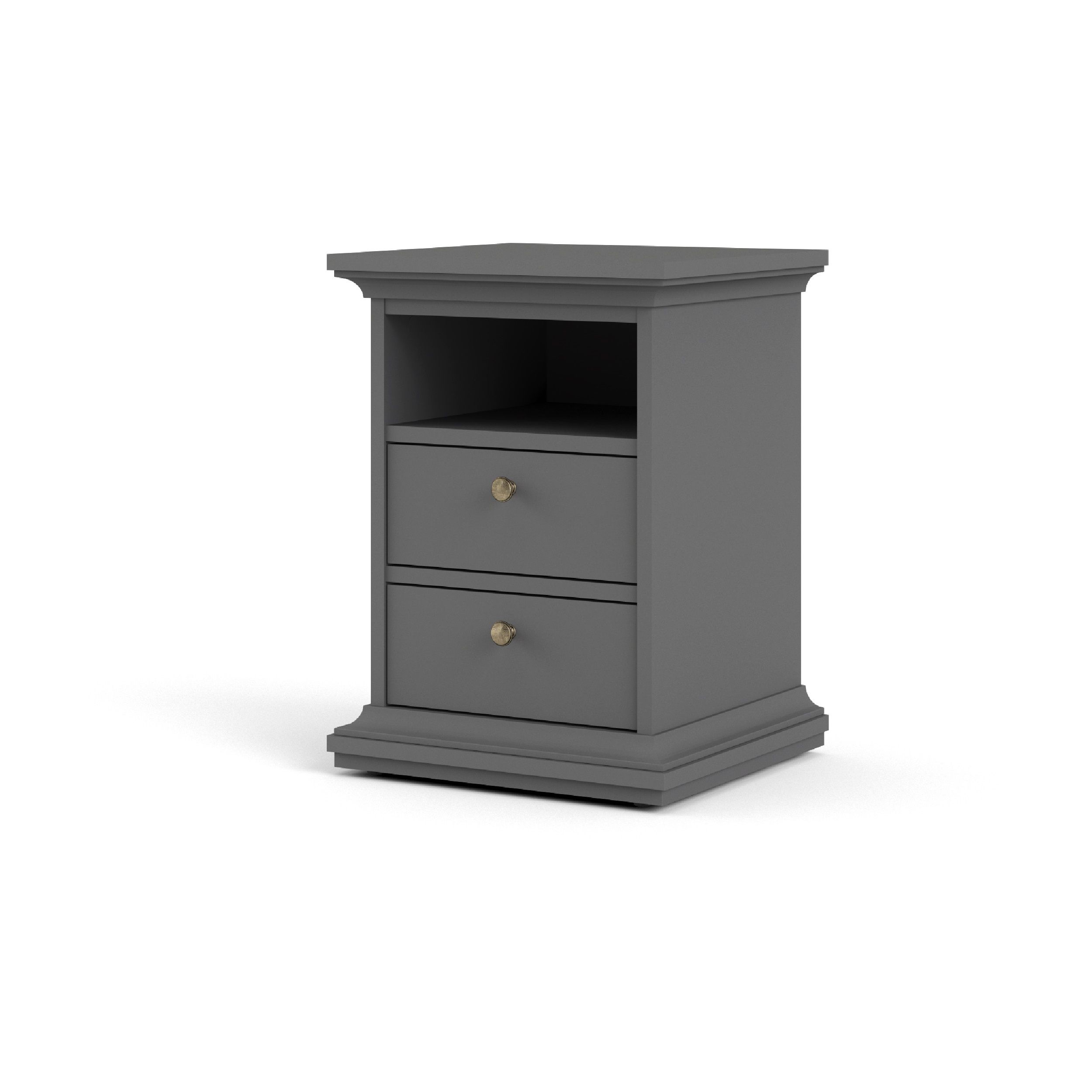 2 drawer deals bedside table black