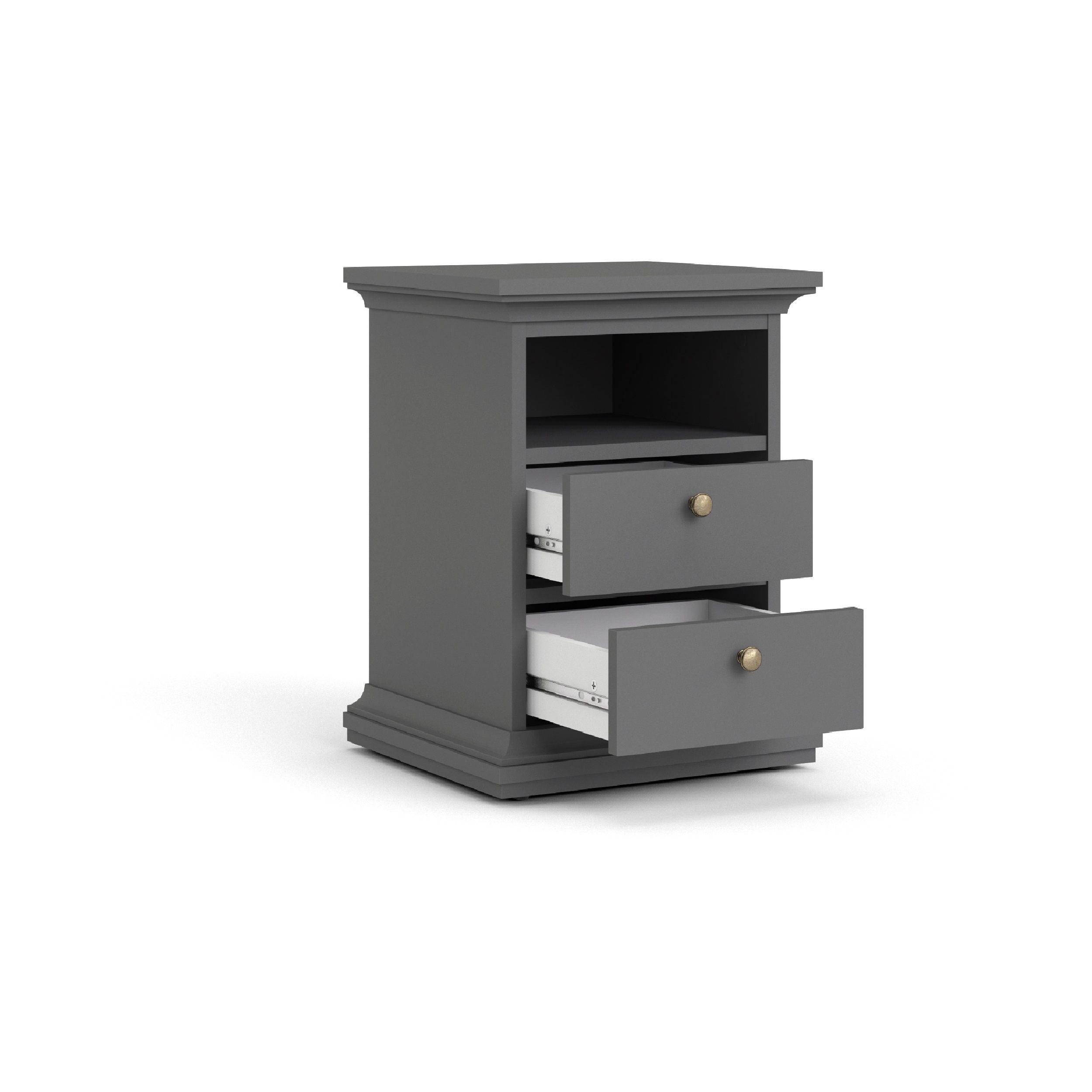 Grey bedside deals table with drawers