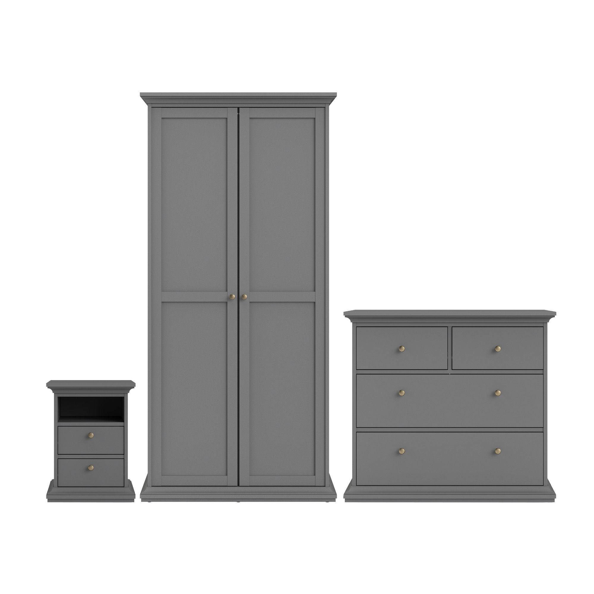 Paris matt grey deals wardrobe